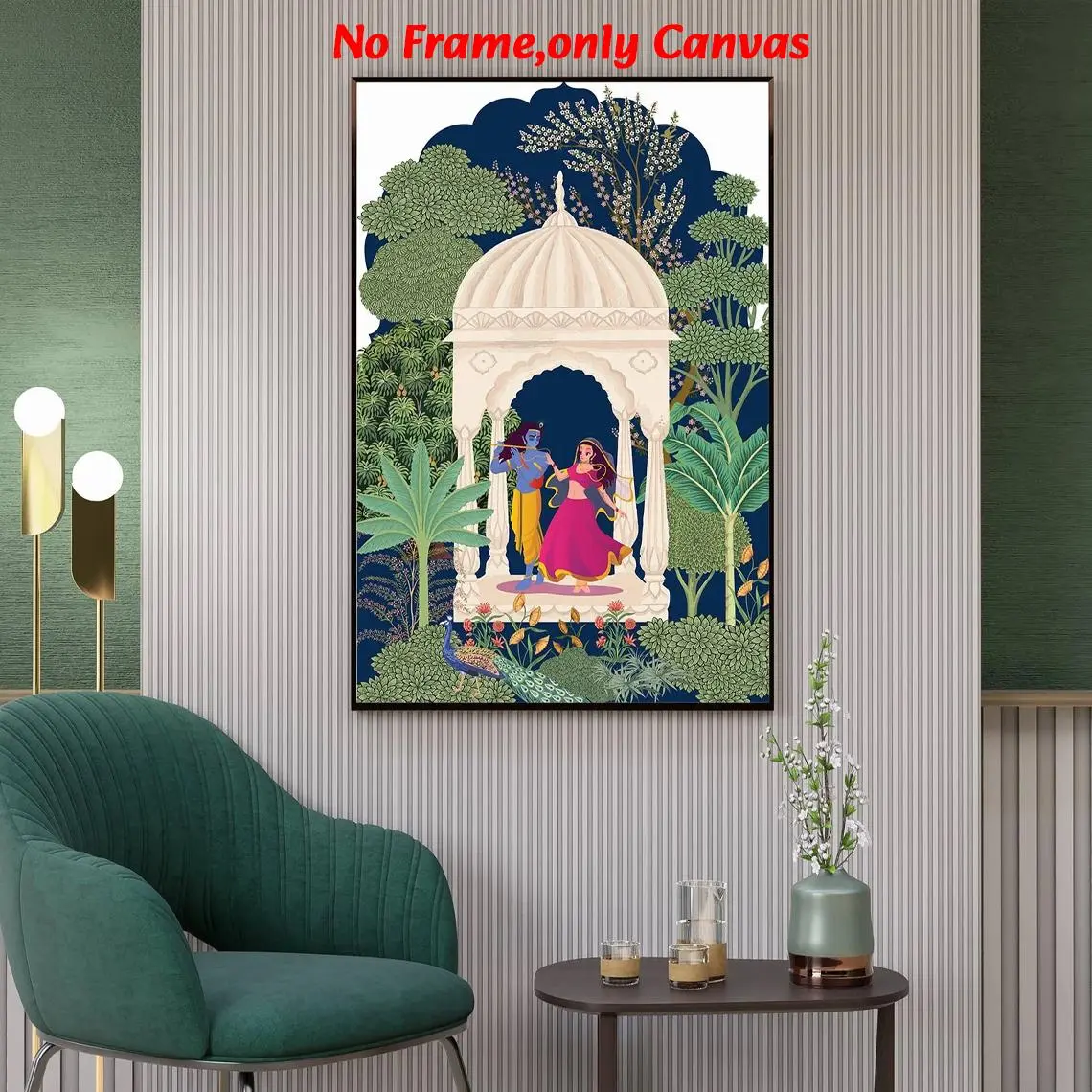 1pc, wall art, vintage poster, Indian traditional eternal love canvas painting, abstract people art print, living room decor, bedroom decor aesthetic, kitchen decor, housewarming gift, unframed