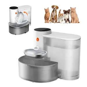 Acyacy Smart Wireless Pet Water Fountain with No Filter, Stainless Steel Bowl Part,2025 New Arrival, 3L Large, Rechargeable Feeding Dispenser with Anti-Accidental Touch Mode, Bowl,  WasteWater Separation