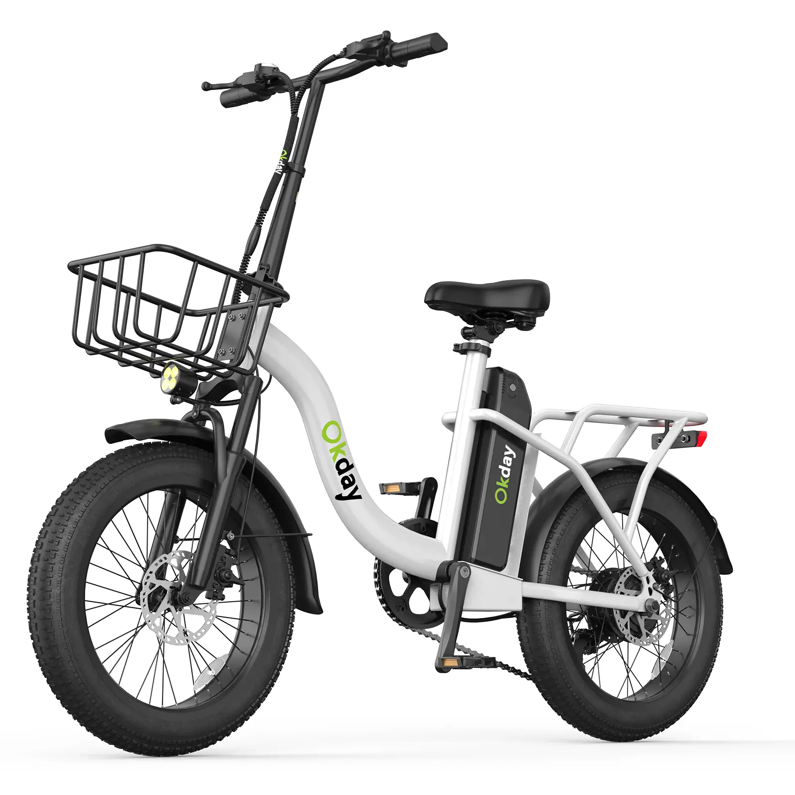 Okday 20" Lightweight Foldable 1200W Motor Electric City Commuter Bike for Outdoor Rides - 16" Suspension Ebike, Adult Size, Step-Thru Frame, Rear Seat, 20 MPH Top Speed, 35 Mi Range, Adult Sizing