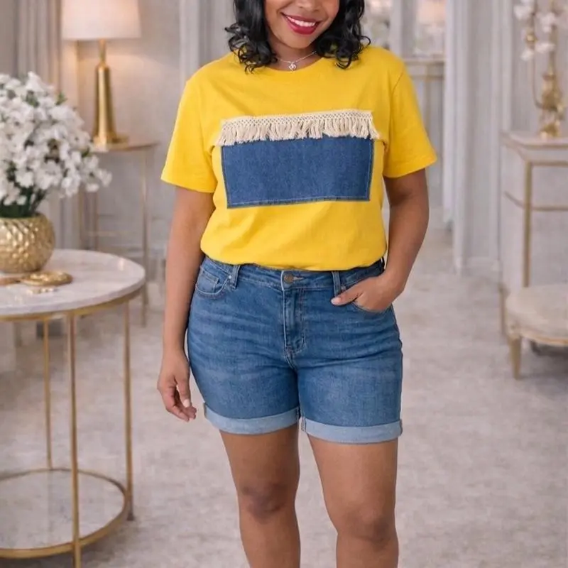 Yellow frill shirt