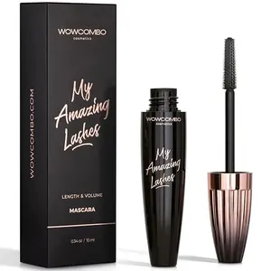 WowCombo Volume and Length - Lengthening Mascara - Stays On All Day - Tubing Mascara for All Ages & Skin Types - Instantly Create The Look of Lash Extensions (RICH BLACK) Brand: WOWCOMBO Makeup Cosmetic