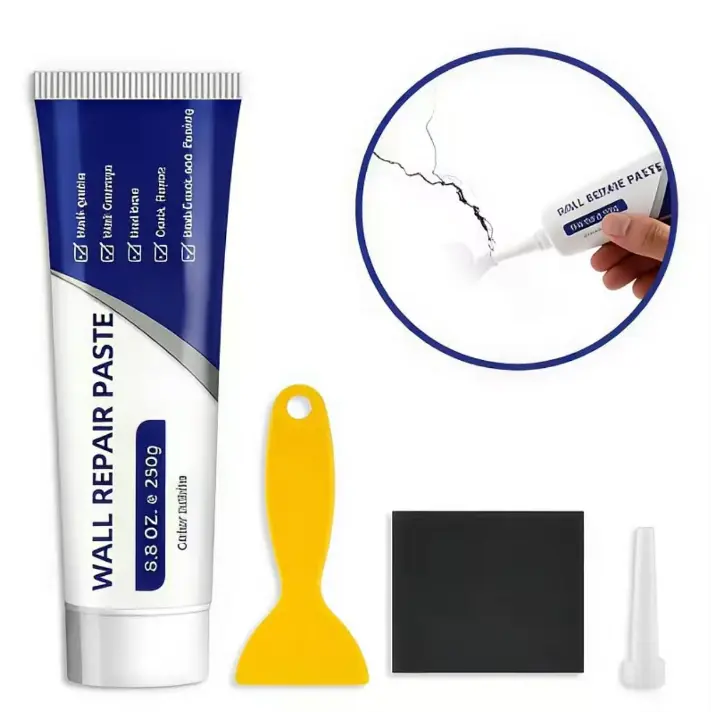 【DealsForYouDays】Drywall Patch Repair Kit - 250g Fast-Drying Mending Paste+Sealant, Multi-Purpose Concrete Sealant, Waterproof Caulking Tools for Cracks, Holes, Leak Sealing