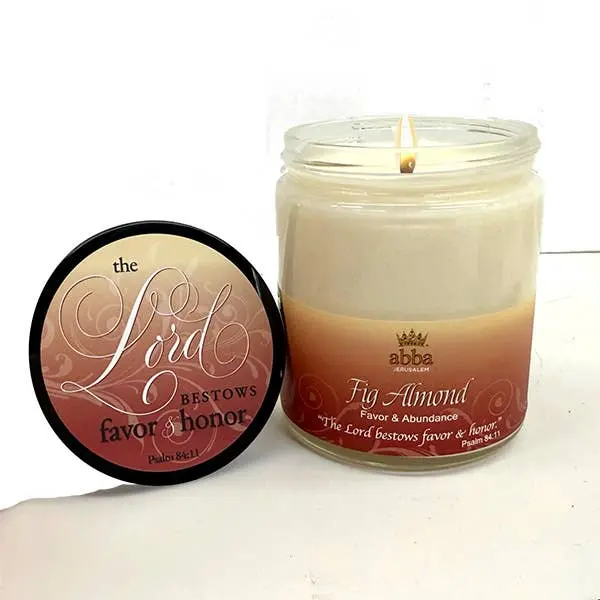 Hand-Poured Milky Fig & Bitter-Sweet Almond Plant-Based Candle, 8oz Sacred Provision Glass Candle with 30-40hr Burn Time, Home Decor Accent