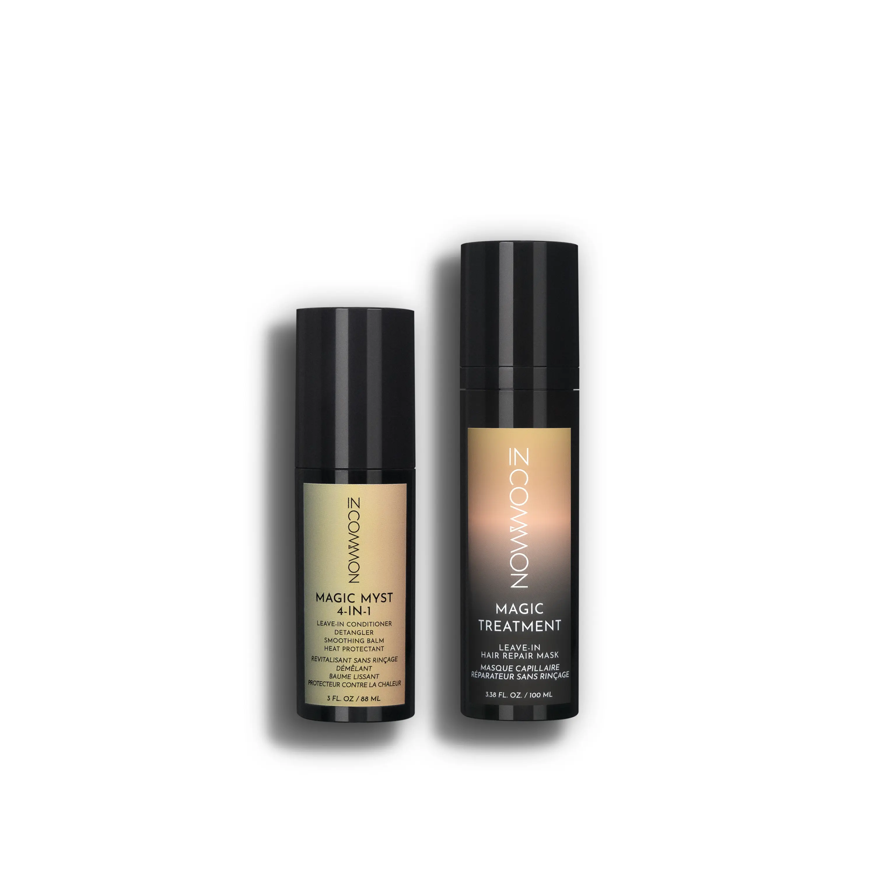 IN COMMON More Magic Bundle – Magic Treatment Leave-In Hair Repair Mask + Magic Myst 4-in-1 Mini | With Keratin, Silk Proteins, Niacinamide & Hyaluronic Acid | Repairs, Strengthens, Hydrates, Smooths Frizz & Protects Color