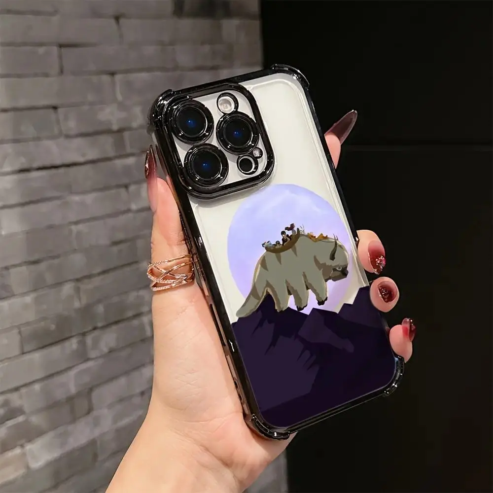Avatar: The Last Airbender Cartoon Animal TPU Phone Case - Shockproof, Transparent, Anti-Scratch, Frosted Matte Look, Soft Contemporary Art Back, Easy Installation, Cute Accessories for iPhone 17,16,15,14,13,12,11 Pro Max Plus, Cartoons