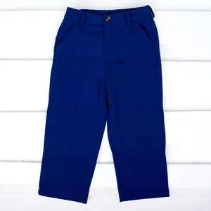 Navy Blue Boys Standard Pants - Classic Khaki Style Pants for Toddlers and Big Kids