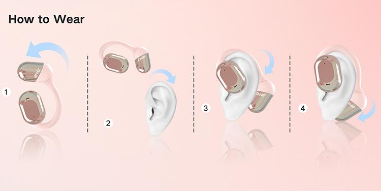 ZIHNIC ZN-S05 OWS Fashionable Bluetooth Earbuds, 1 Piece Low Latency Wireless Gaming Headset Earphones, HIFI Sound Quality Music Earbudsfor Gaming Travel Sports On Ear In Ear Wireless Noise Cancellation