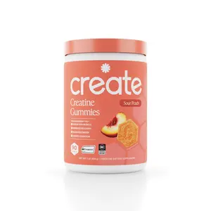 Create Wellness Core Create Sour Peach Core Create Creatine Monohydrate Gummies 90 Count US Made Dietary Supplement