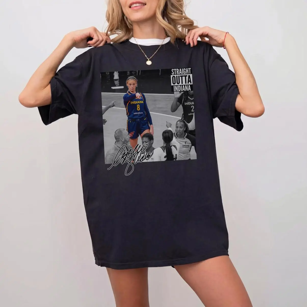 Graphic Sophie Straight Outta Black White Basketball Print Sports Top - Love Smooth Everyday Fabric, Fan Gift, Cute, Prints, Fabrics