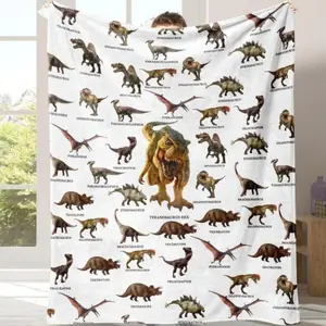 Kids Throw Blanket Dinosaur Print Cozy Blanket,1 Count Comfortable Warm Napping Throw,Room Decor Ideas,Sleeping Bedding Supplies For Home Office Travel,Room AccessoriesGift for kids, Kid Blanekt,Birthday Gift, Christmas Gift