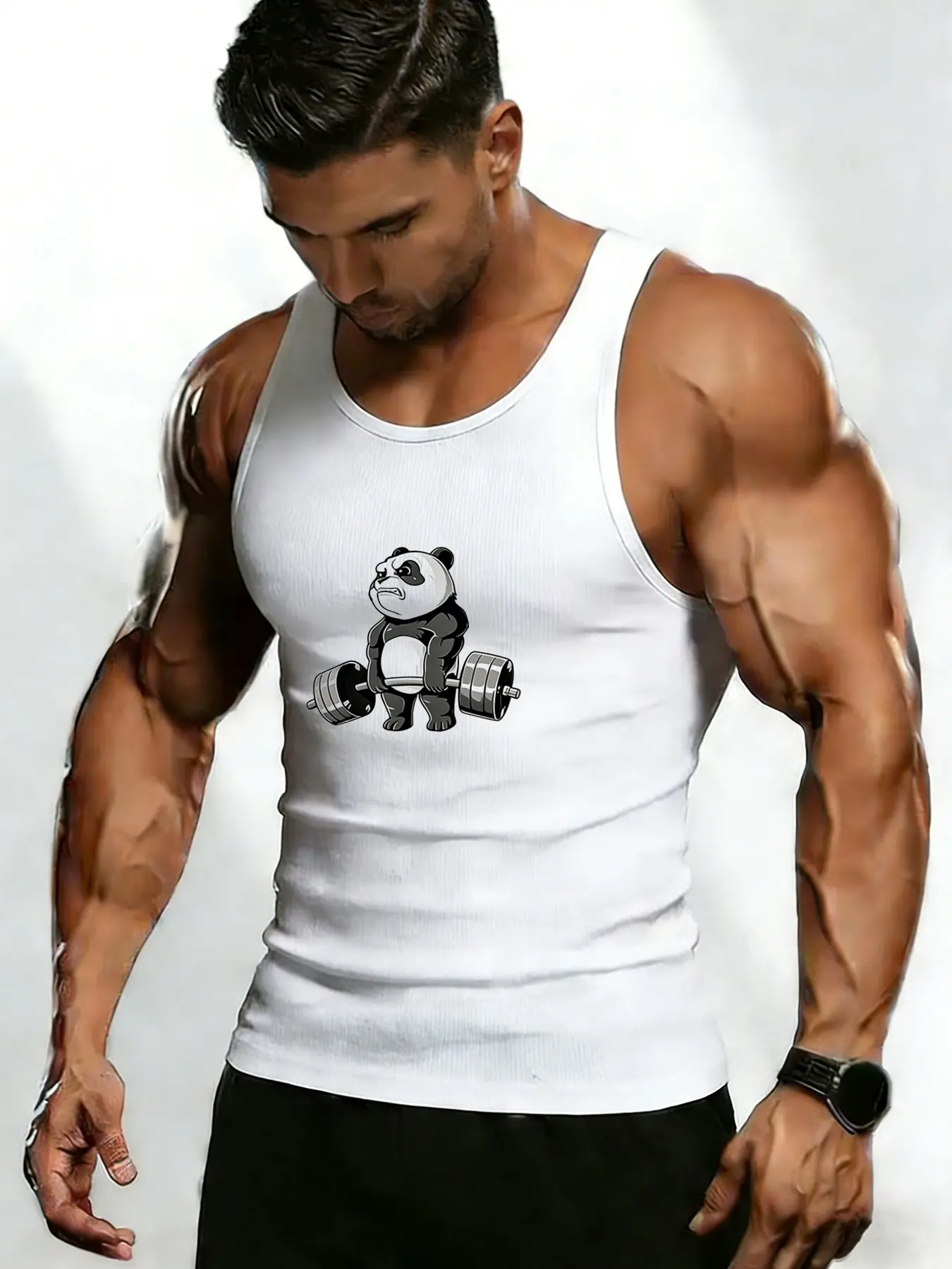 Men's Ribbed Compression Vest, Slim Fit Design, High Stretch Breathable Fabric for Gym Training & Casual Outings, Workout Apparel