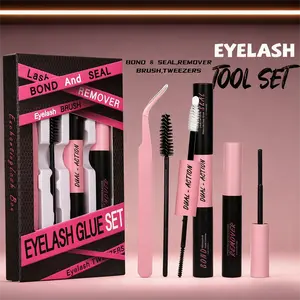 Lashes 2IN1 Bond & Seal Upgrade for Perfect Makeup Look springtok WaterProof Lashes for For Girl DIY Eyelash Extension at Home Makeup  gift Mascara Cosmetic lash clusters kit lash map clusters waterproof lash clusters wispy lash clusters fluffy