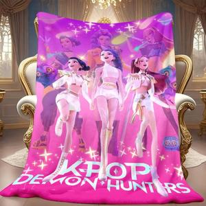 K-Pop Demon Hunters Dream Blanket, Soft Warm Throw for Fans, Women, Girls & Kid, Perfect Gift for Decor & Daily Rest, Ideal for Living Room Sofa,halloween Decor Blanket Sale Christmas Decor Christmas Gifts Birthday Decorations