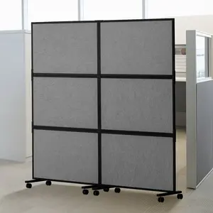 VEVOR Office Divider, 2 Panel Office Partition, Freestanding Office Divider Wall Partition & Privacy Divider Reduce Noise and Room Separation, Dark Grey
