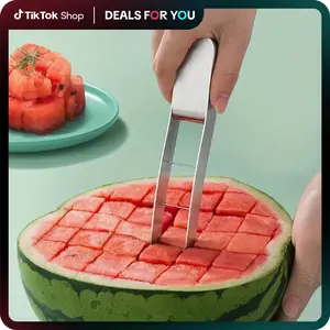 Stainless Steel Watermelon Cube Slicer - Watermelon Cutter, Easy & Safe Fruit Salad Maker, Durable Rust-Resistant Kitchen Utensil for Kitchen Use