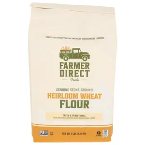 Farmer Direct Foods Heirloom Wheat Flour 5lb - Genuine Stone-Ground Nutrient Dense Sustainable Traditional for Baking Grain
