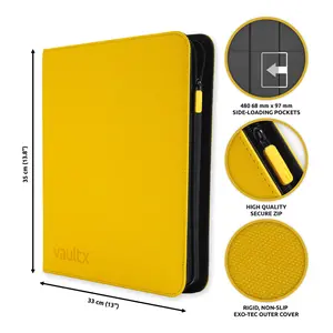 Vault X 12-Pocket Exo-Tec® Zip Binder (Sunrise Yellow)
