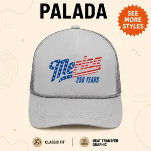 Merica 250 Years Patriotic Trucker Hat - USA Flag Rope Accent, Stylish Fashion Accessory for Patriotic Enthusiasts 250th anniversary