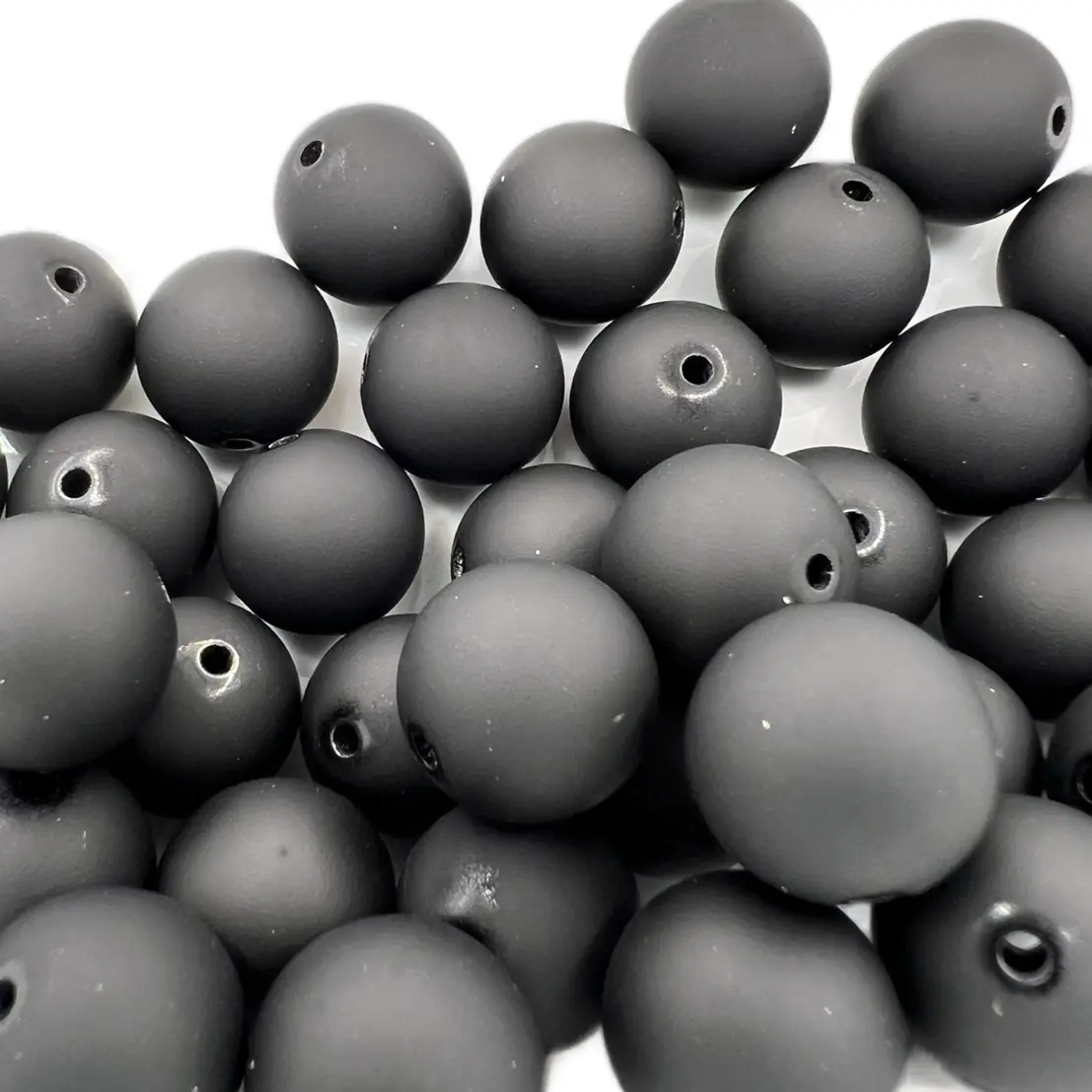 15.5mm Matte Black Bead Assortment, 45pcs for Beaded DIY Pens & Beading Making Projects