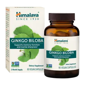 Himalaya Ginkgo Biloba, 60 Day Supply - Herbal Brain Supplements for Memory and Focus Support - Vegan, Gluten Free, 120 mg, 60 Capsules