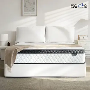 Bezzze Mattress 10-12 Inch Hybrid Mattresses in a Box with Comfort Foam and Pocket Coils,Hybrid Mattress with Memory Foam, Individual Pocket Spring for Motion Isolation, Back & Lumbar Support, Pressure Relief, Queen Bed Mattress Soft,Hybrid Mattress 2.0