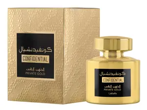Lattafa Perfumes Confidential Private Gold for Unisex Eau de Parfum Spray, 3.4 Ounce