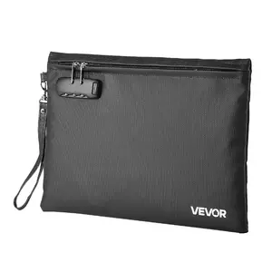 summervibes VEVOR Fireproof Document Bag, 1832 Heat Insulated Fireproof Waterproof Bag with Lock, Portable File Storage Security Organizer Home Office Travel Use, for Passports, Important Documents Files