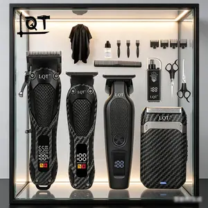 LQT 5-in-1 Professional Men's Grooming Kit - Cordless Hair Clippers with Adjustable Head, Nose Hair Trimmer, Foil Shaver, LCD Display, USB Rechargeable Barber Tool for Home & Barbershop, Abs-Focused Practical Gift