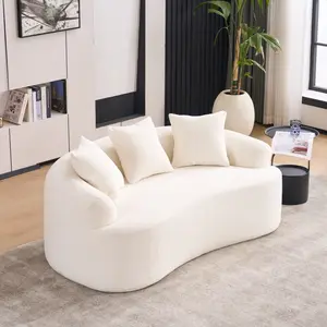 Bellemave Curved Loveseat Couch LY-025S - 30D Chenille Fabric, Full Compression Sponge, Medium Firm, No-Assembly, 55.1"L, 300 lbs Capacity, Compact Indoor Sofas for Living Room Decor & Sofas Living Room Use, Decorating Living Room