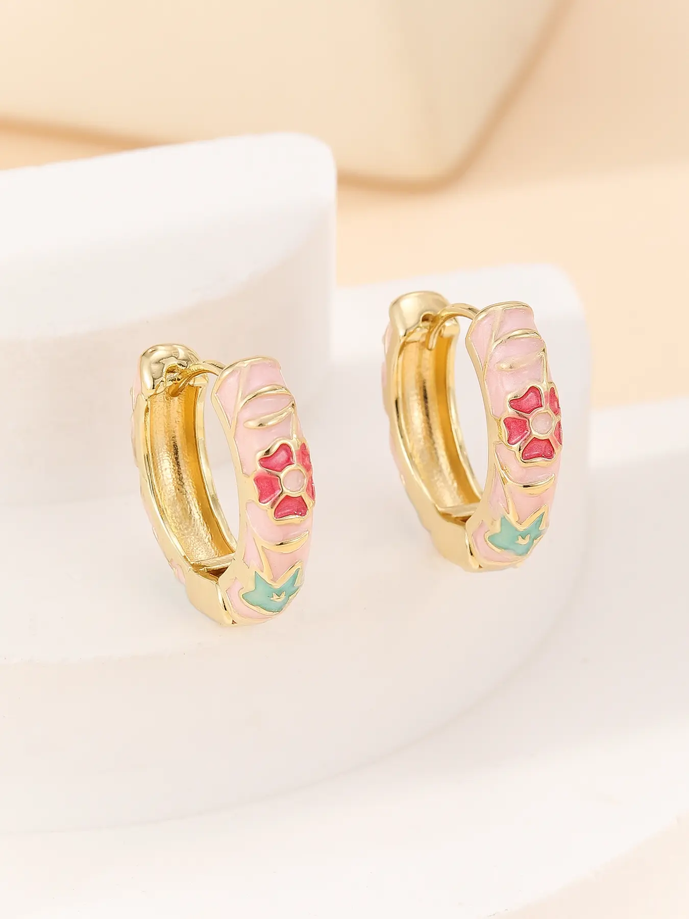 Elegant Floral Design Women's Earrings, Statement Earrings, Fashionable Enamel Color Flower Pattern Jewelry, Perfect Gift for Her, Stylish Accessory, Fashion Jewelry Party, Fashionable Jewelry Accessories
