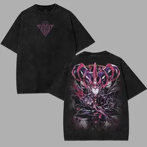 Dark Magician Of Black Chaos V2 Gothic Yu Gi Oh Monster Card Yugi Muto Anime Manga Two Sided Print Men Streetwear Graphic Tee Casual Retro Soft Cotton Loose Daily Wear Hip Hop Fashion Hoodie