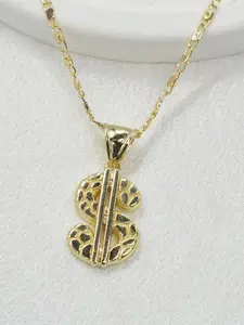 Fashion Hip Hop Dollar Sign Pendant Necklace, Vintage Street Style Jewelry Gift for All Seasons, Perfect for Valentine's Day and Birthdays