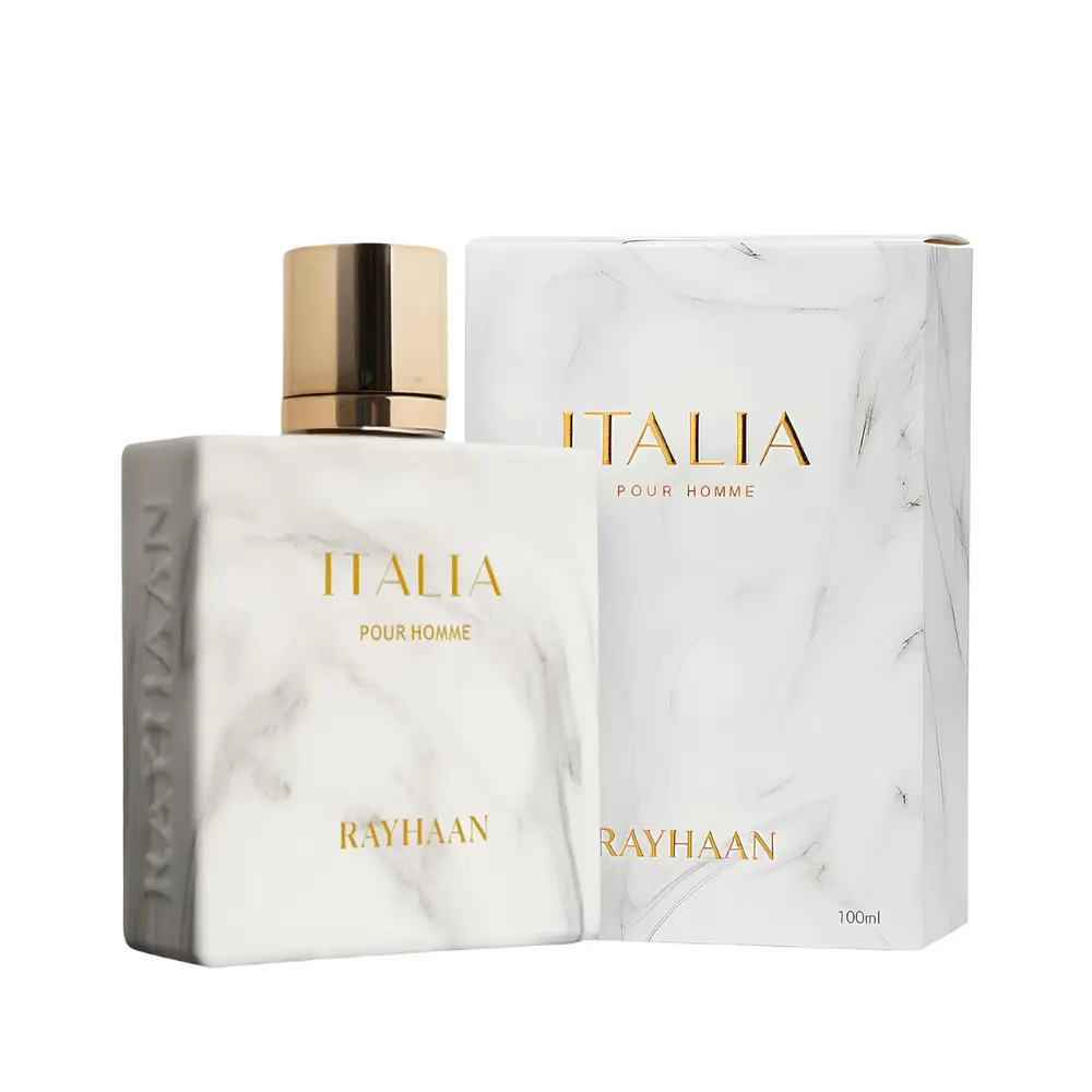 Rayhaan Italia Eau de Parfum for Men 3.4 oz | Oriental Woody Fragrance for Men with Bergamot, Cinnamon, Honey & Vanilla | Long-Lasting Men's Cologne