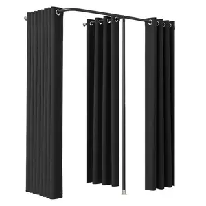 VEVOR Fitting Room, Moveable Dressing Room with Thick Curtains, Privacy Space with Casters and a Sturdy Metal Hook, for Boutique, Mall, Tailor's Store Outdoor (39x 39x 81 in, Black and Beige)VEVOR Super Brand Day