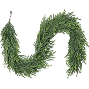【Memorial Day】Silvanest 6ft Faux Cedar Garland – Lush & Realistic Christmas Holiday Greenery for Home Decor, Mantel, Tabletop & Stair Decoration & Christmas Gift