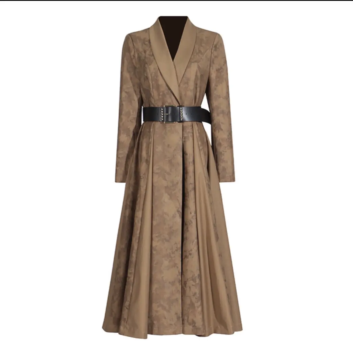 Elegance V-Neck Women's Trench Coat - High-Quality Leather, Slimming Effect, Versatile Layering Option, Comfortable Design - Womenswear