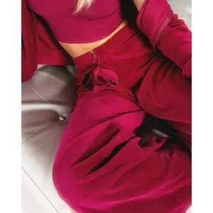 Velour Wide Leg Pant