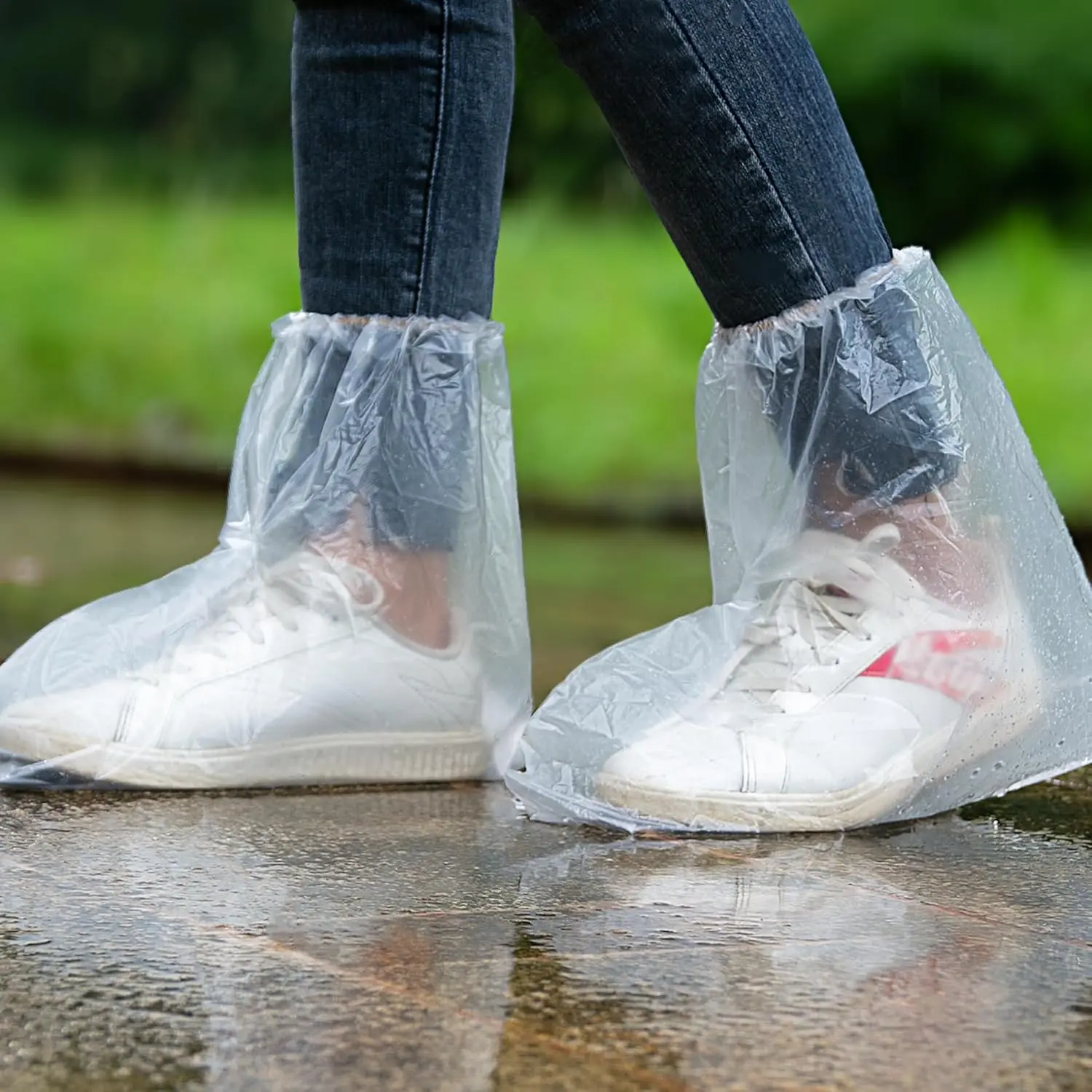 10 Pack Waterproof Shoe Covers Disposable Non Slip Rain Boot Protectors for Men Women Indoor Outdoor Use Lightweight Portable Emergency Kit