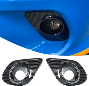 Front Foglights Protection Cover Trim Compatible with 2015-2024+ Dodge Charger Exterior Accessories ABS 2pcs Carbon Fiber(15-24)