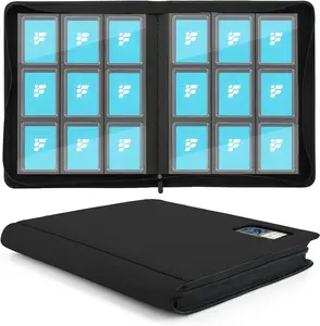 Top Loader Binder for Cards (Clear Window), Holds 288 Cards in 3"x4" Toploaders, Trading Card Binder 9 Pocket for TCG, MTG, YGO, Game Cards, Sports Cards(Black)