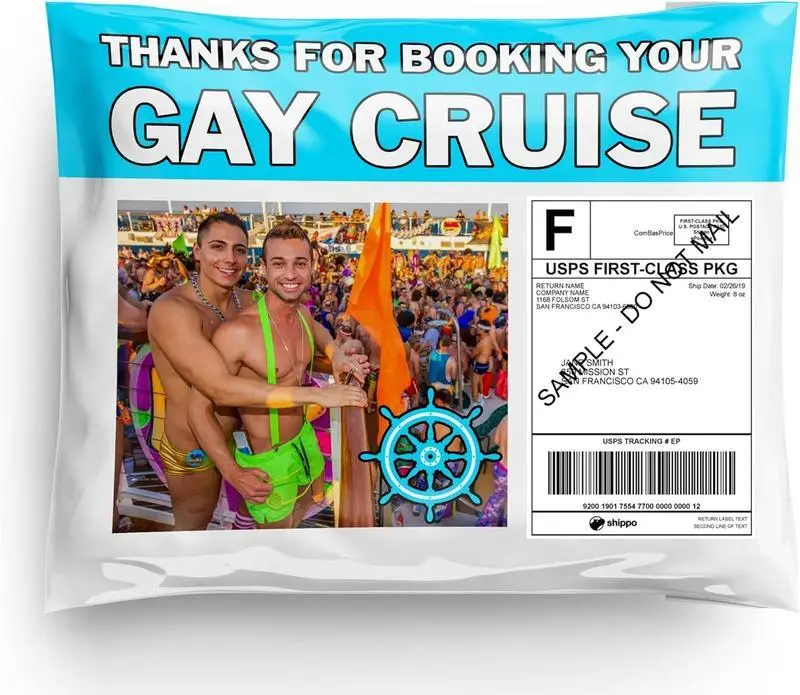 Prank Mail - Gay Cruise Booking Prank Mailer – Funny Gag Gift Packaging for Hilarious Reactions, Perfect for Friends, Birthdays & Surprise Jokes