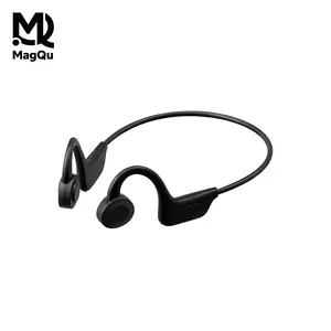 MAGQU Bone Conduction Neckband Wireless Headphones, Sports Open-Ear Earphones - Lightweight & Comfortable, Ultra-Long Battery Life, Waterproof & Sweatproof, Built-in Microphone, Stereo Earbuds (Black) Electronic Audio headphones bluetooth