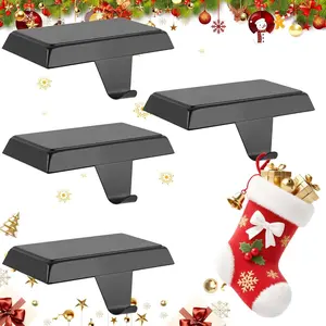 4 Pack Lightweight Adjustable Christmas Stocking Holder Hanger for Mantle Fireplace Xmas Home Decoration