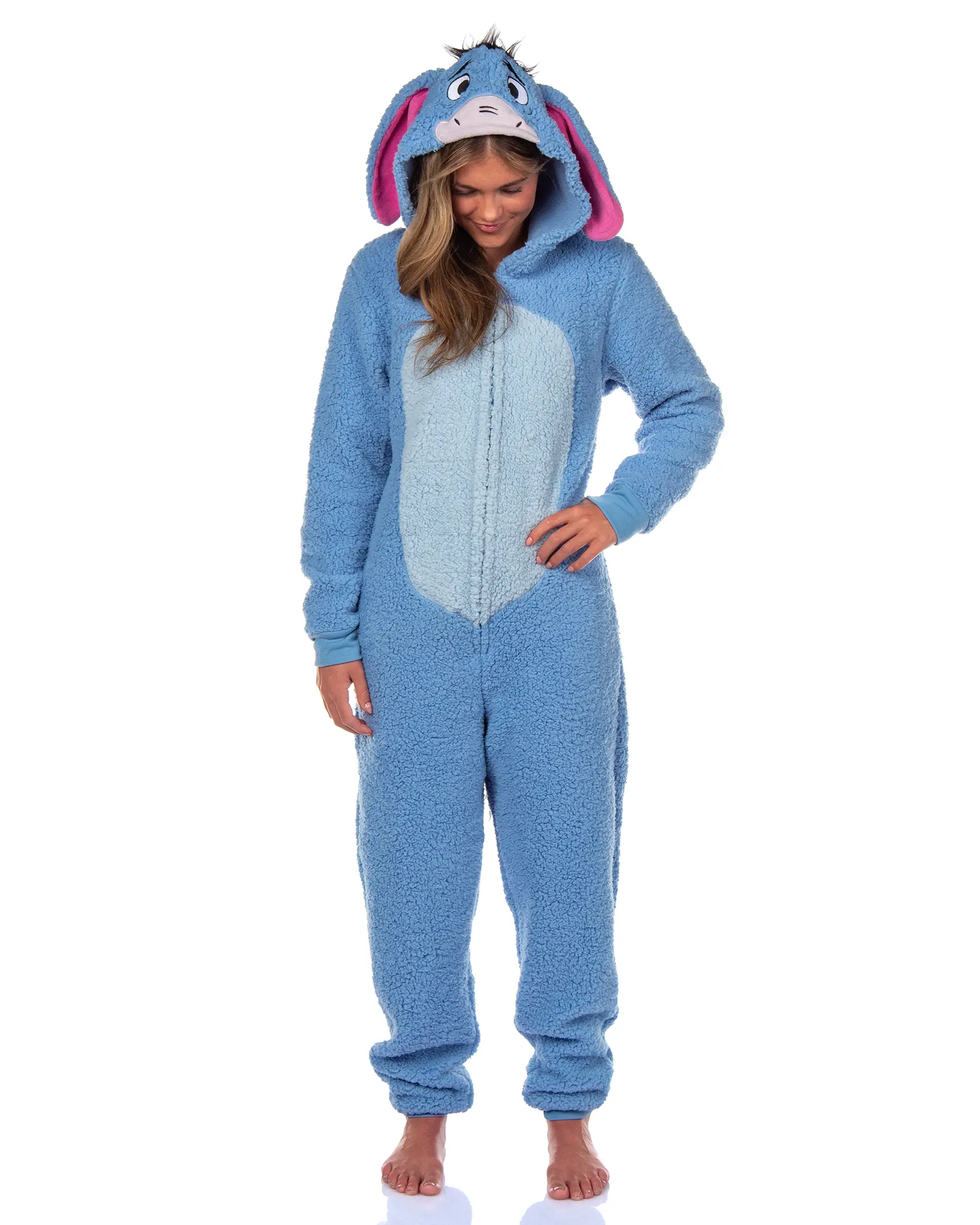 Disney Winnie The Pooh Adult Eeyore Sherpa Cosplay Costume Union Suit Pajama