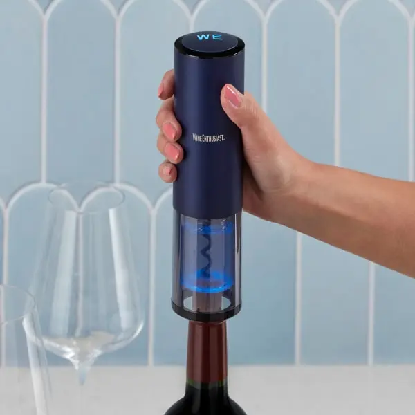 Electric Blue Automatic Opener With Foil Cutter Electric Blue Automatic Opener With Foil Cutter