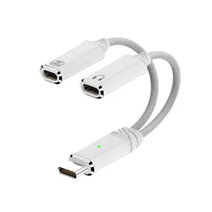 USB C to Headphone and Charger Adapter 2 in 1 Dual Type-C Splitter Aux Audio Jack with PD 100W Fast Charging Data Cable for iPhone 15 16 17 Pro Max Samsung Galaxy S22 S23 S24 S25 Google Pixel Xiaomi Fast Charging Supported