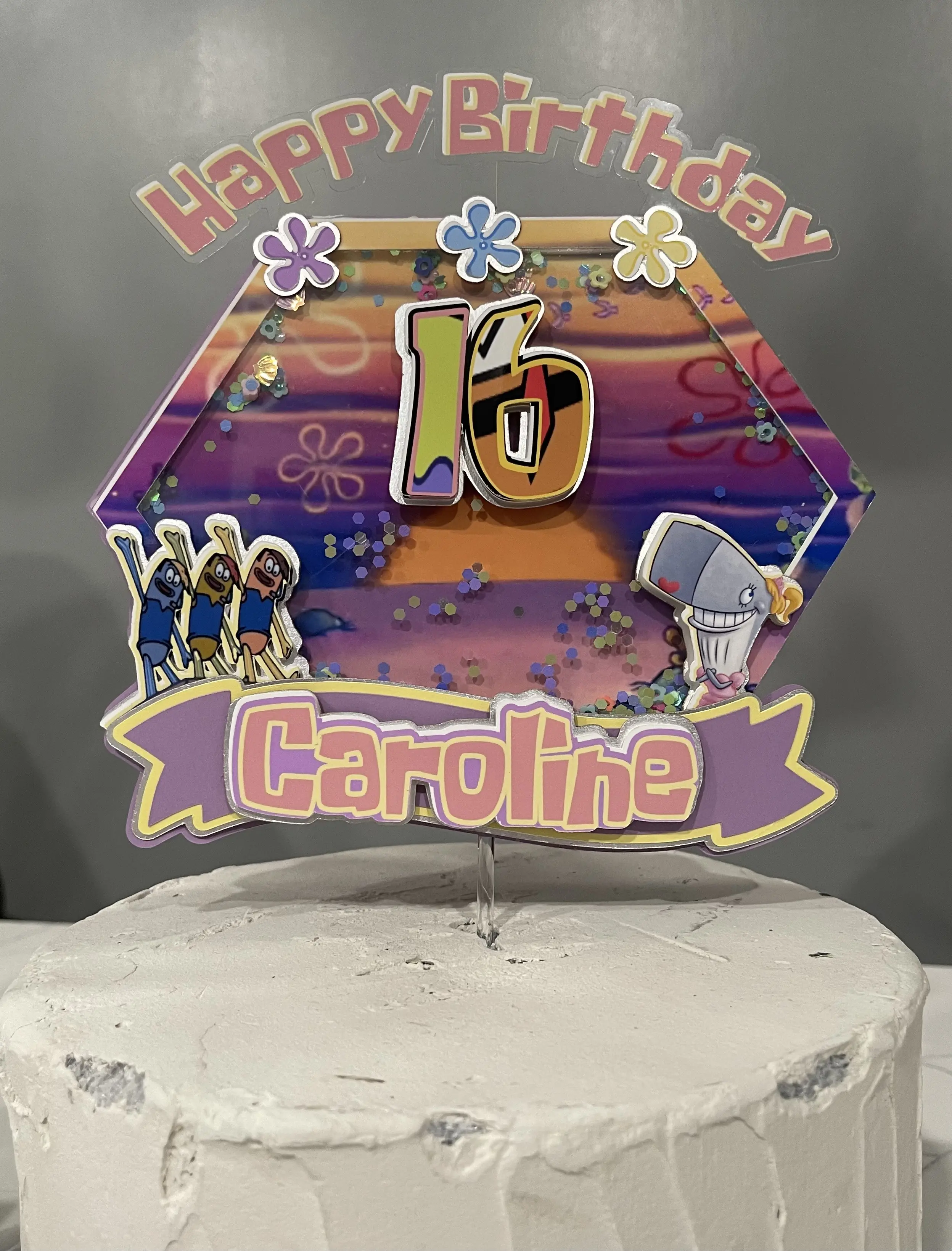 It’s all about you girl 16th birthday Cake topper shaker
