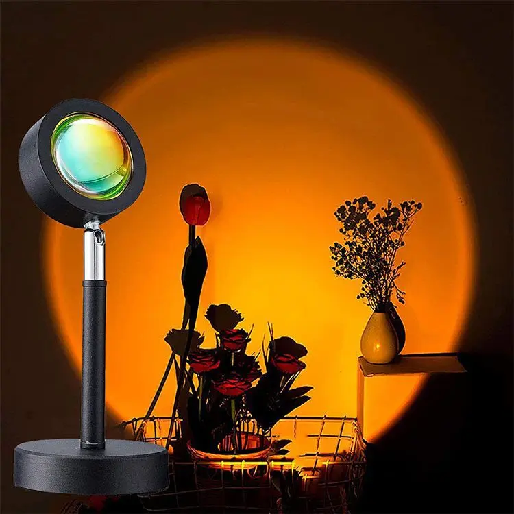 Daylight Sunset LED Projector Lamp, USB-Charging Decorative Atmosphere Lamp, Colorful Party Light for Camping Bedroom Decor