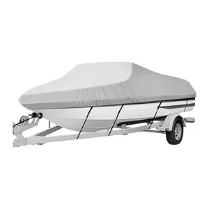 800D Oxford Cloth Boat Cover, Heavy Duty Pontoon Boat Cover, Waterproof UV Resistant Boat Cover, Snap-On Buckle Pontoon Cover