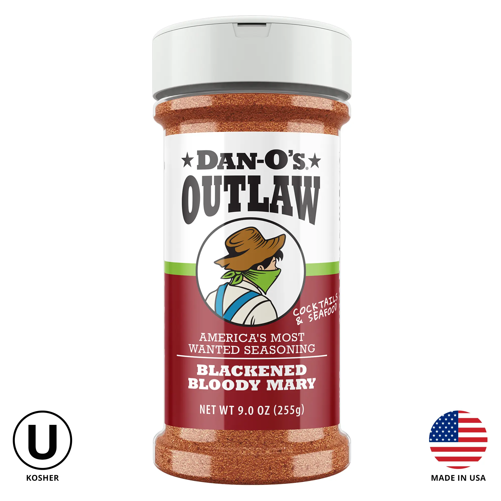 Dan-O's Outlaw Blackened Bloody Mary Seasoning - America's Most Wanted Seasoning for Seafood, Cocktails & More - 9 oz Bottle Dan-O's Outlaw Blackened Bloody Mary Seasoning - America's Most Wanted Seasoning for Seafood, Cocktails & More - 9 oz Bottle